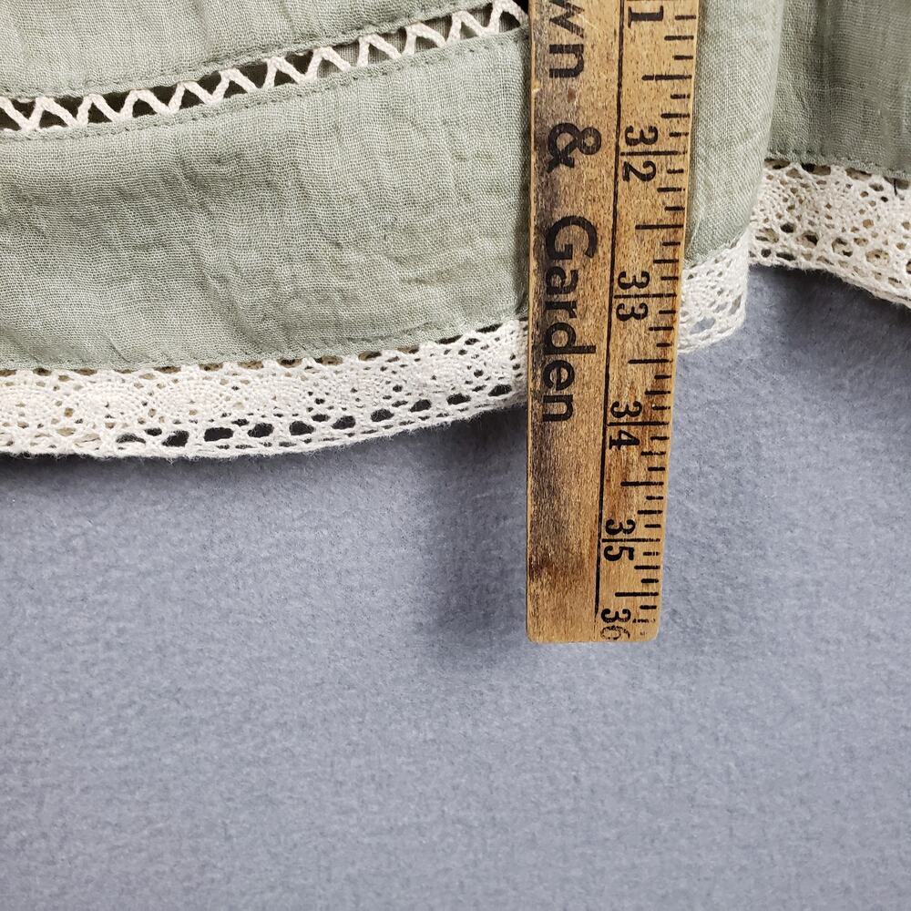 Umgee Size L Embroidered Prairie Dress Sage Green Rustic Cottagecore Grannycore - Picture 5 of 10